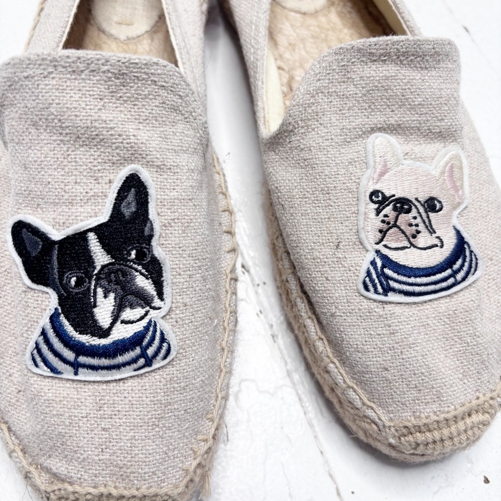 Soludos French Bulldog Espadrilles Size 10 EUC - Picture 2 of 10